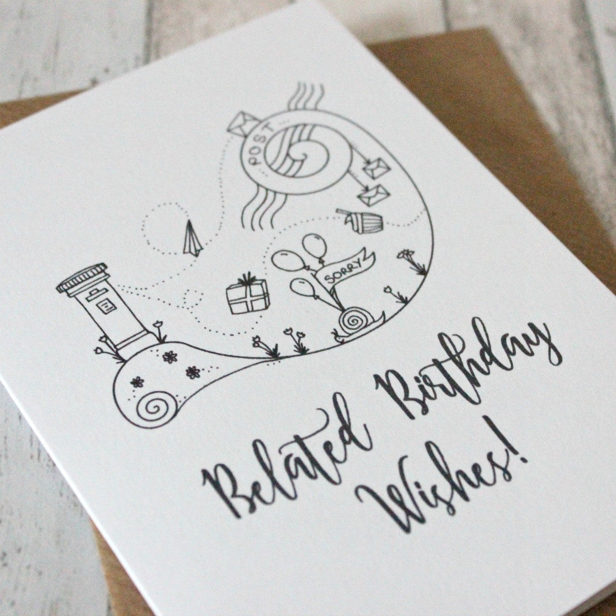 Belated Birthday Card. Happy Belated Birthday Cards. Happy Belated Birthday. Hand Drawn Illustration. Illustration. Black and White. Cards