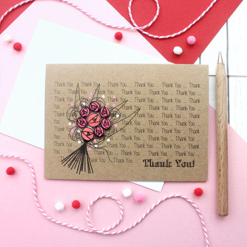 Thank You Card - Bouquet of Roses