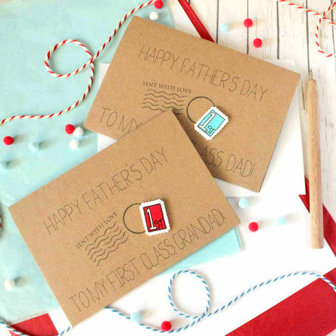 Happy Father's Day Card - First Class Stamp