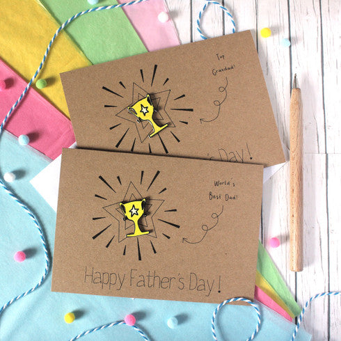 Happy Father's Day Card - World's Best Dad Trophy