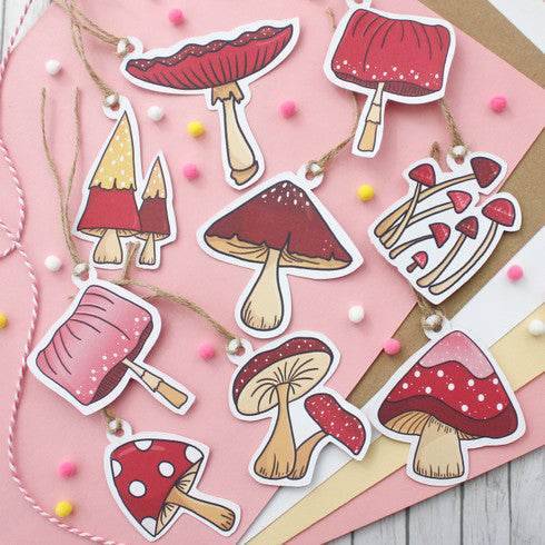 Fairytale Magical Mushroom Illustrated Gift Tags - Pack of 9