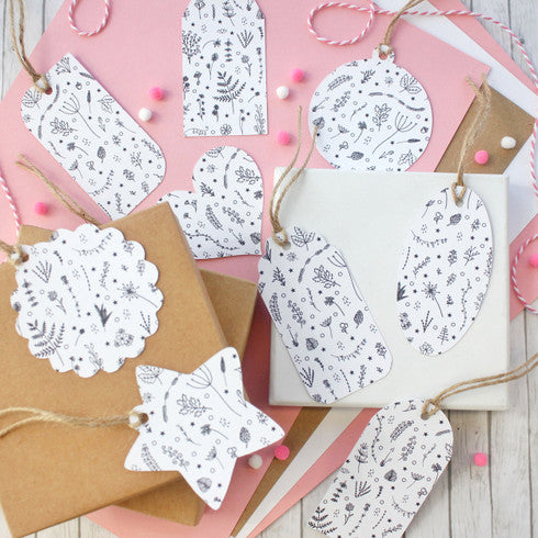 Wildflower Doodles Illustrated Gift Tags - Pack of 9