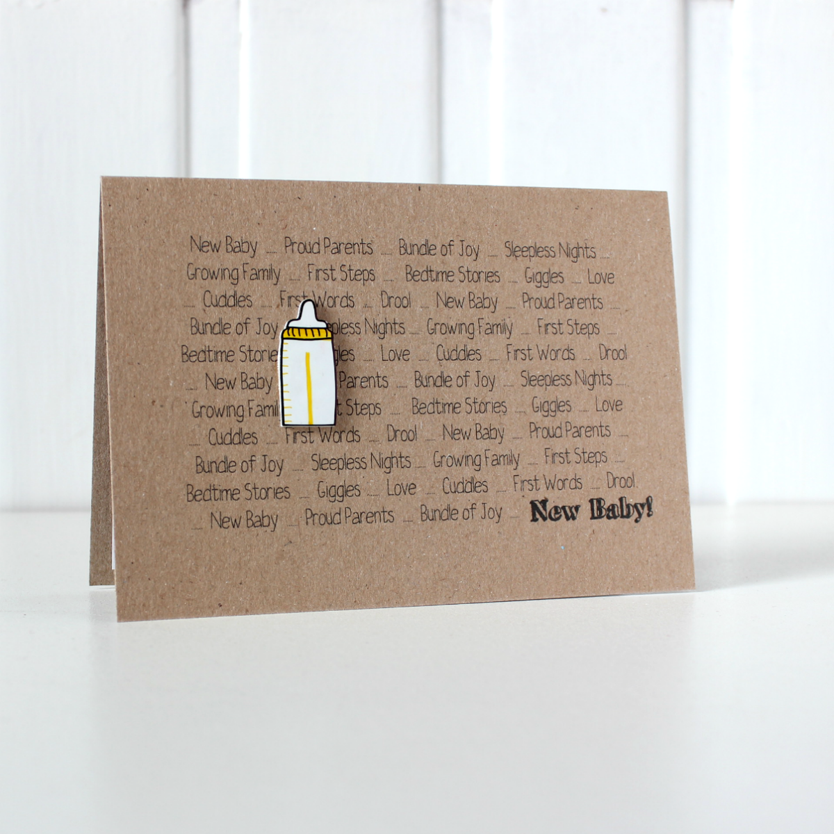 New Baby Congratulations Card. Handmade New Baby Card. Baby Boy Card. Baby Girl Card. Baby Bottle. New Baby. Birth Congratulations Card.