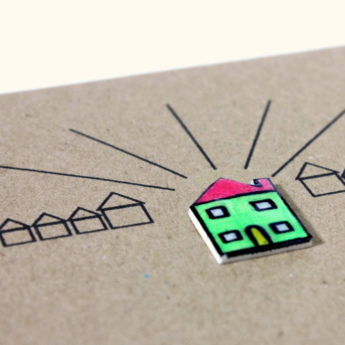 Personalised New Home Card. Handmade. Housewarming Card. New Home Card. Moving Announcement Card. House Card. Unusual New Home Card.