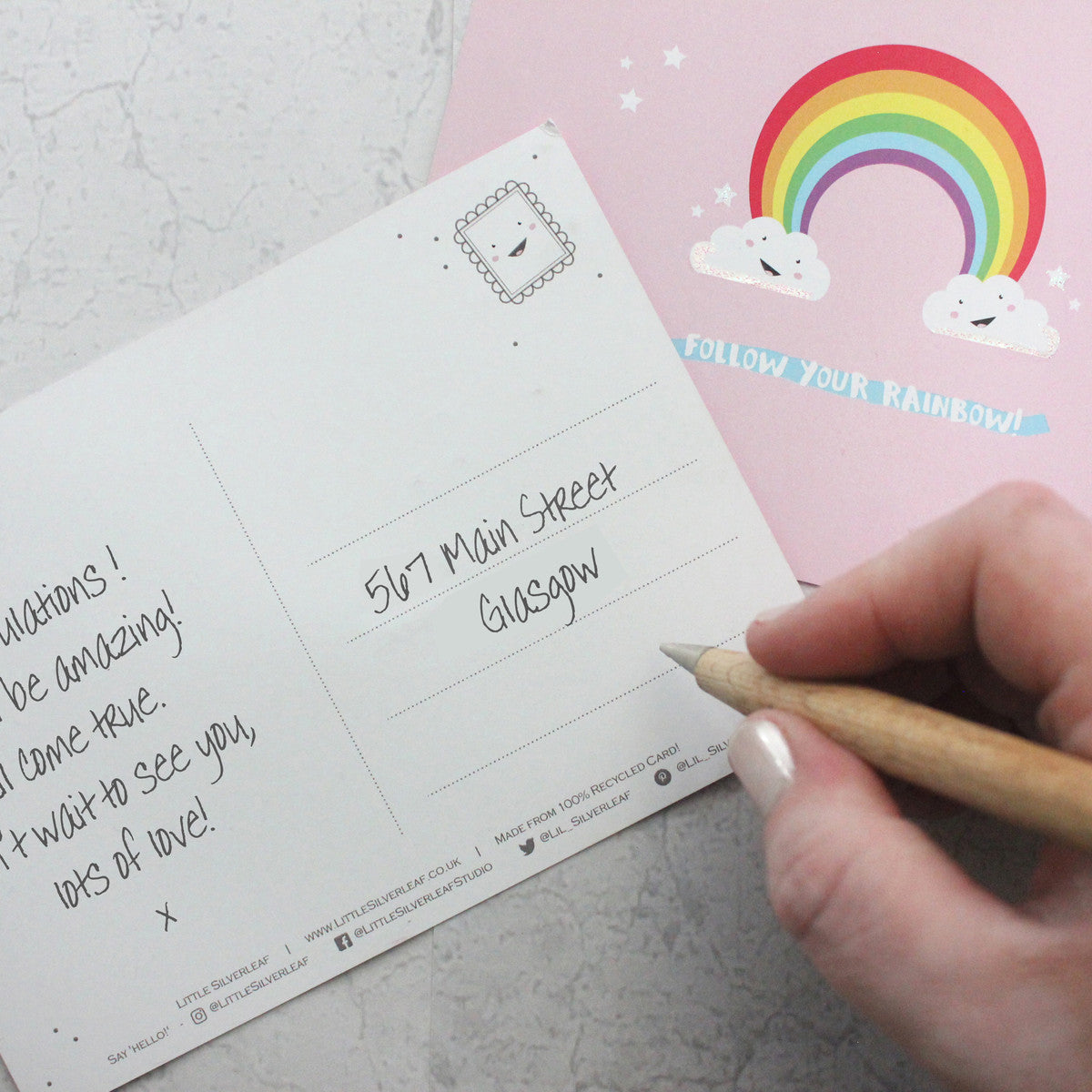 Kawaii Rainbow Postcard