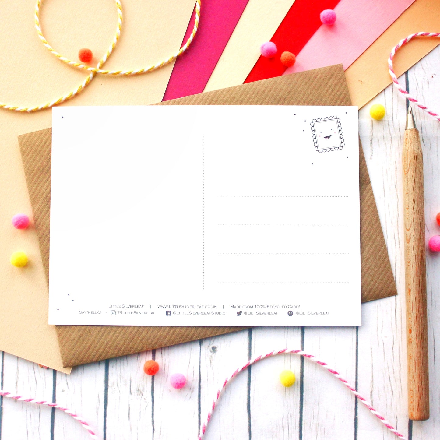 Love Heart - Happy Mail Glitter Postcard