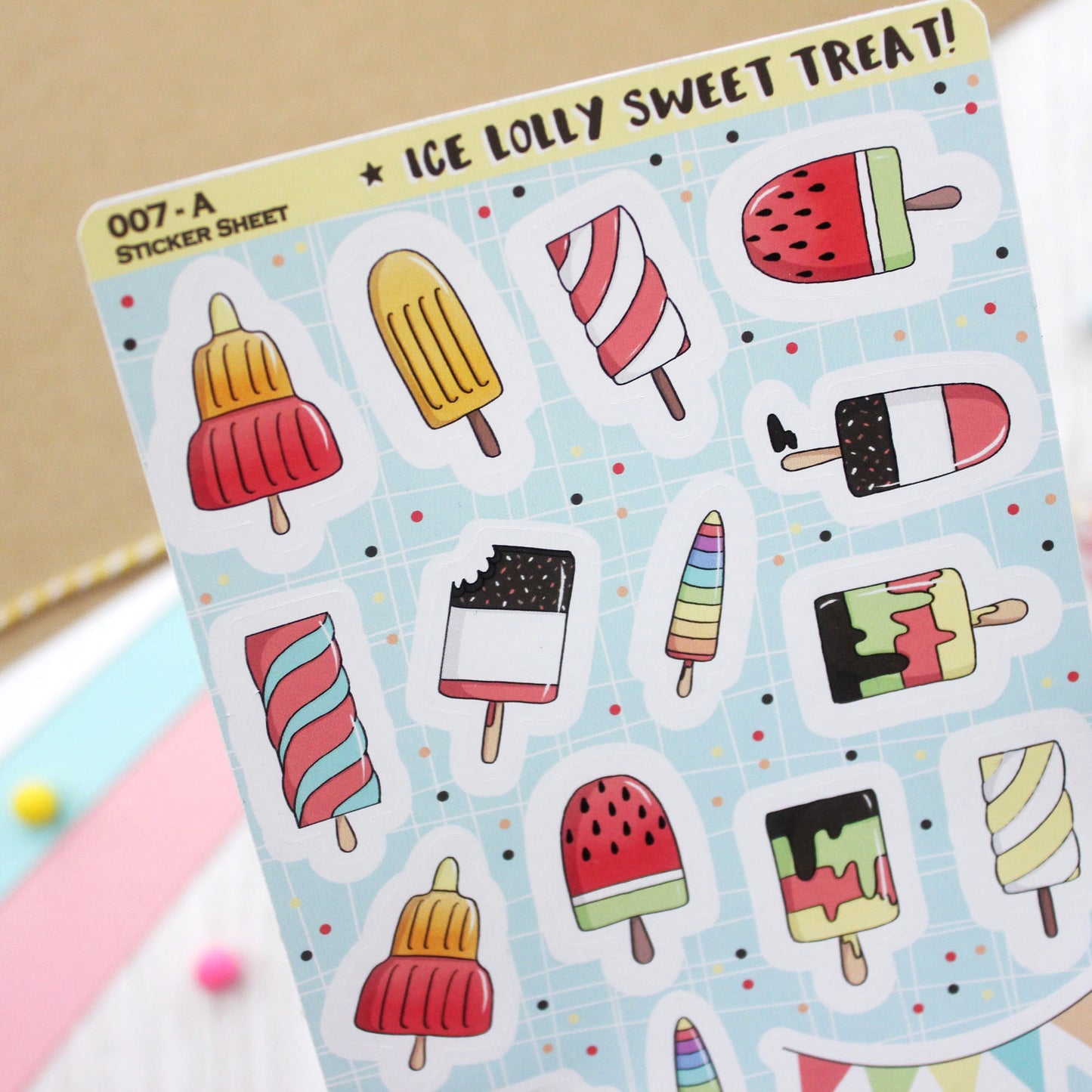 Ice Lolly Sweet Treat! Ice Lolly Sticker Sheet