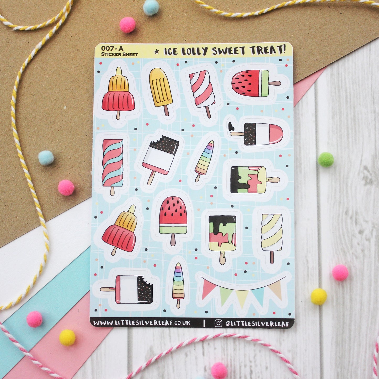 Ice Lolly Sweet Treat! Ice Lolly Sticker Sheet