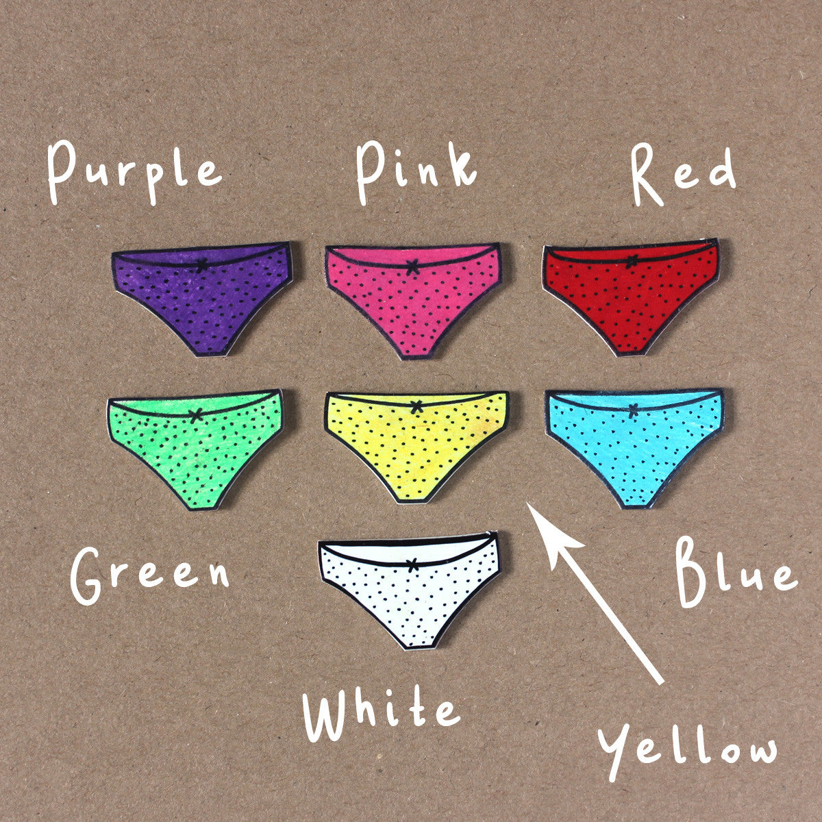 Valentine's Day Card Pants Colour Choices