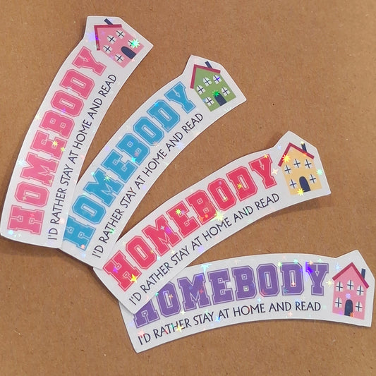 Homebody - Bookish Holographic Vinyl Sticker
