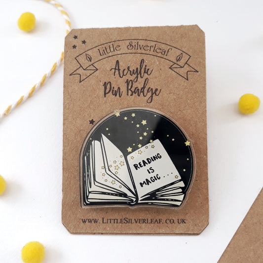 Books are Magic Acrylic Pin Badge