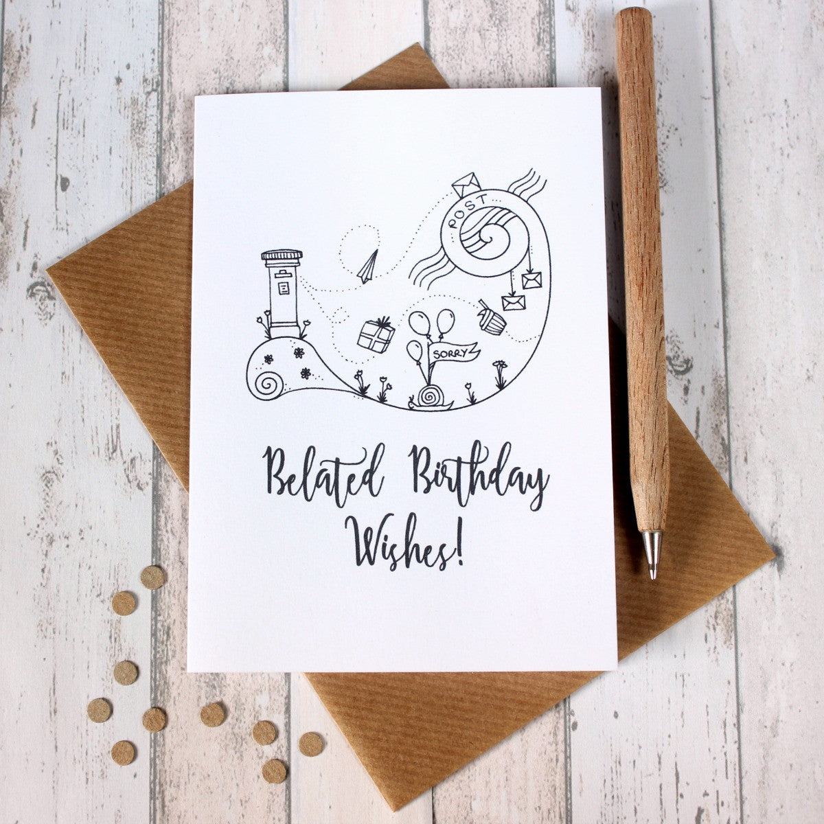 Belated Birthday Card. Happy Belated Birthday Cards. Happy Belated Birthday. Hand Drawn Illustration. Illustration. Black and White. Cards