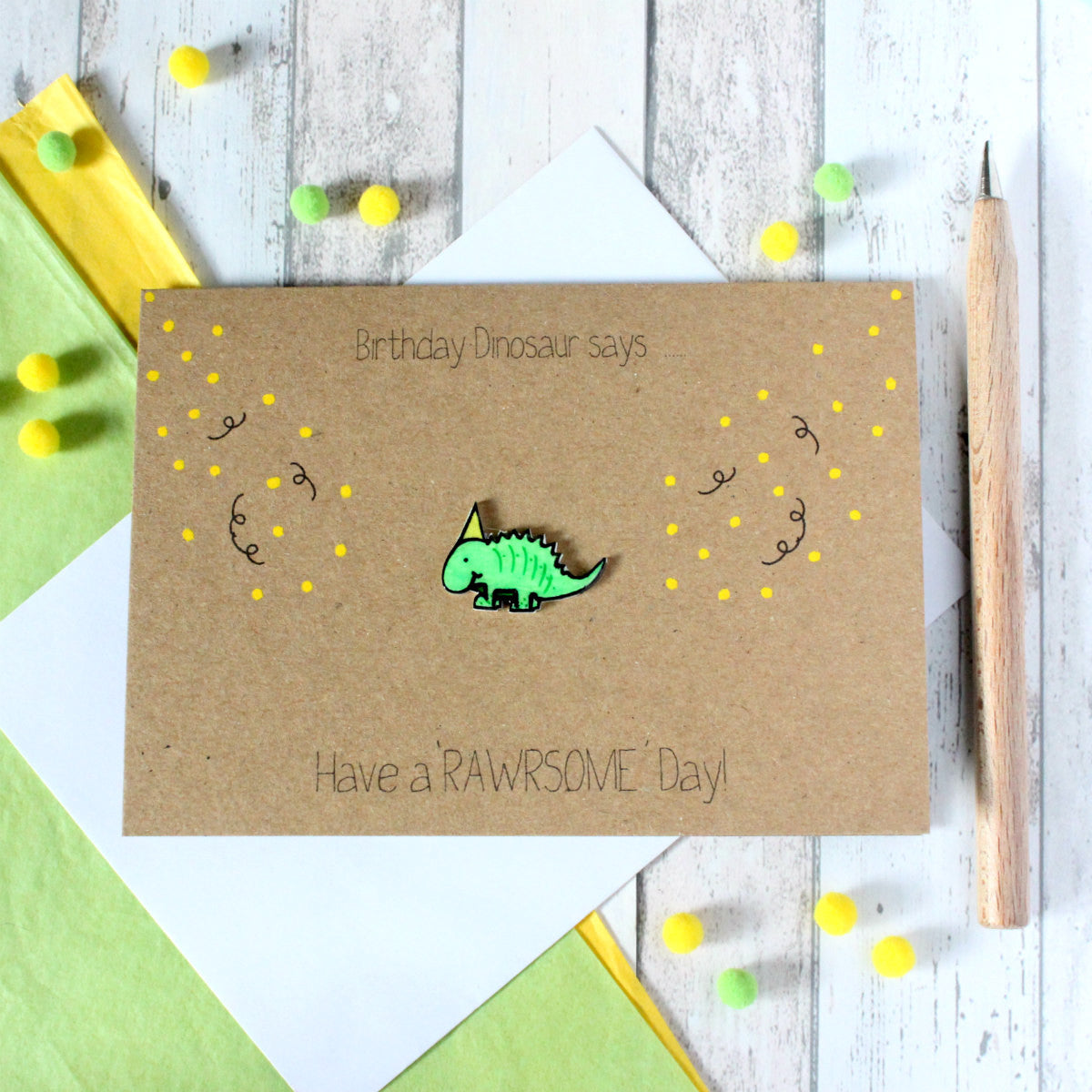 Happy Birthday Card. Handmade Birthday Card. Dinosaur Card. Birthday Dinosaur. Happy Birthday. Dinosaur. Happy Birthday Card. Card. Greenery