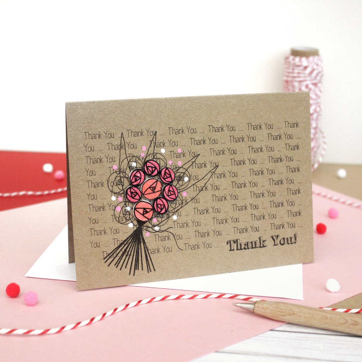Thank You Card with Roses