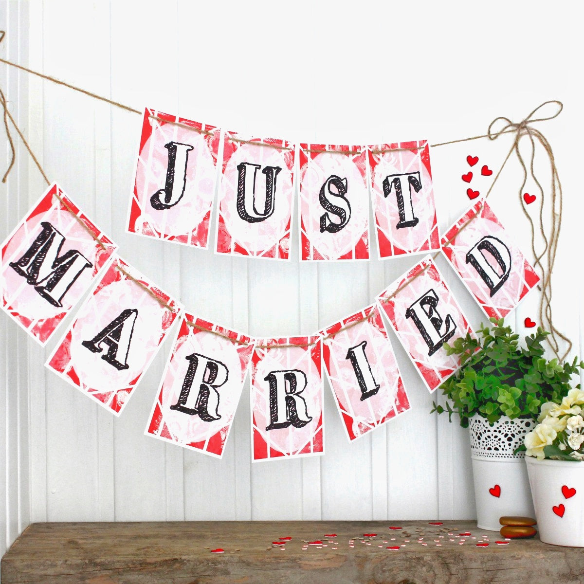 Just Married Bright Bunting