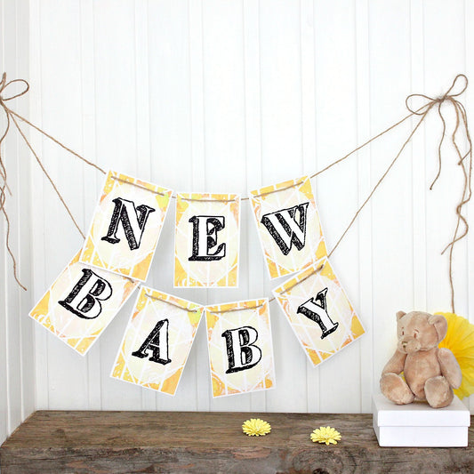 New Baby Bunting. Bunting. Bright Bunting. Party Bunting. Baby Shower Bunting. Baby Shower Decorations. Baby Shower Banner. Baby Shower.