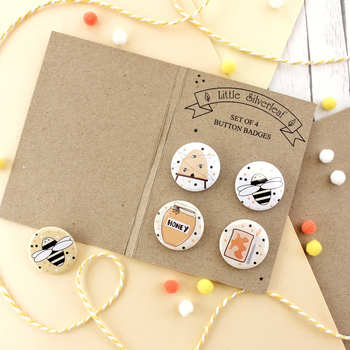 Cute Honey Bee Badges