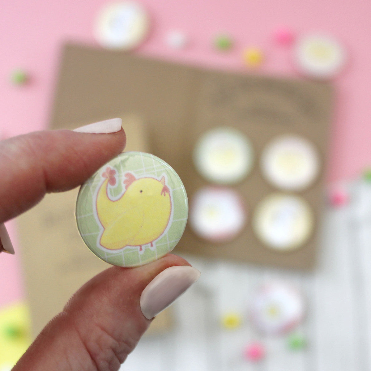 Cute Easter Chick Badges