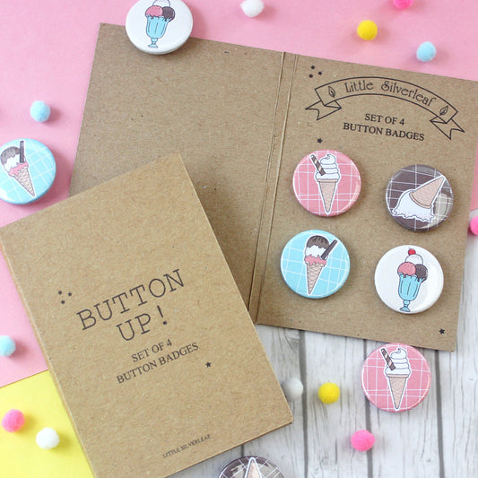 Ice Cream Themed Badges