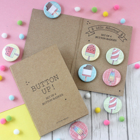 Ice Lolly Badge Pack - Set of 4