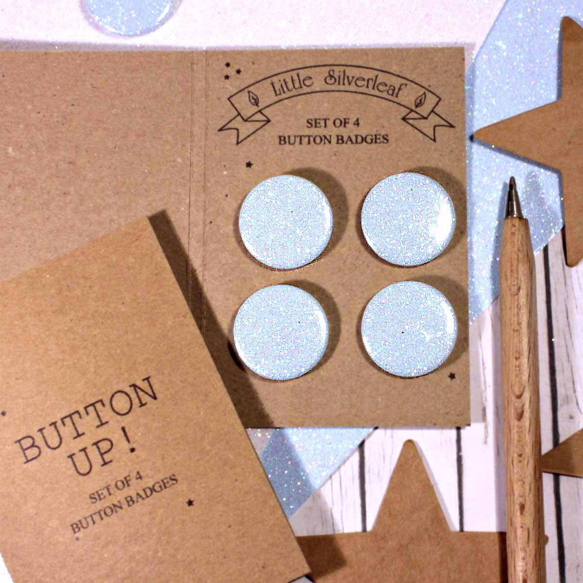 25mm Sparkly Badge Pack