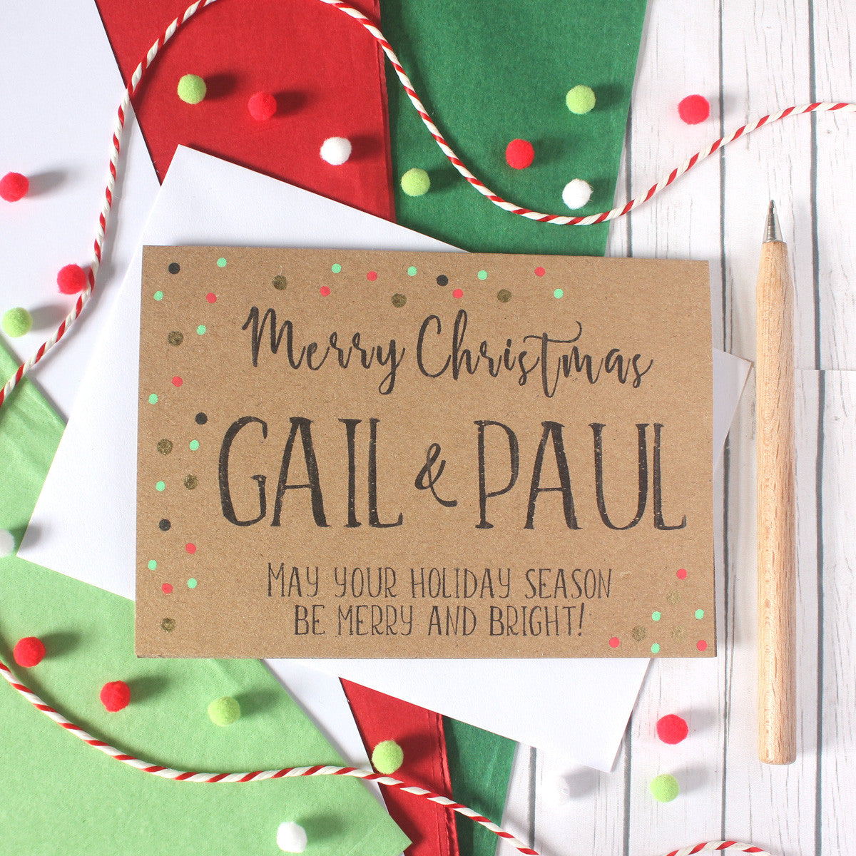 Personalised Traditional Christmas Card