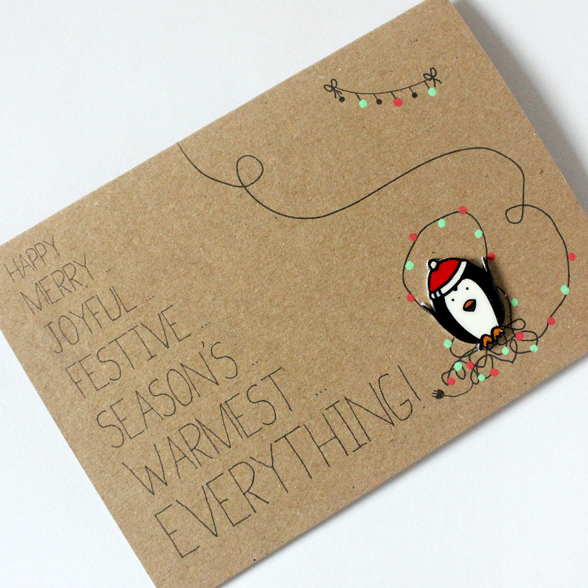 Penguin Christmas Card. Handmade Christmas Card. Christmas Card. Holiday Card. Penguin. Cute Penguin Card. Penguin Card. Christmas Cards.