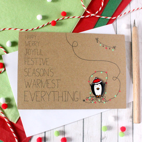 Happy Merry Everything - Penguin Christmas Card