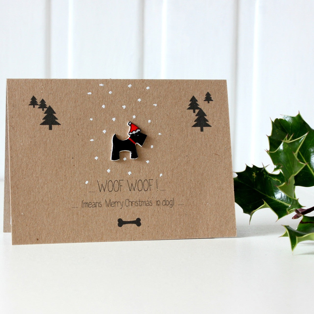 Handmade Christmas Card. Xmas Card. Holiday Card. Christmas Card. Christmas Cards. Scottie Dog. Dog Card. Card for Dog Lovers. Xmas. Puppy