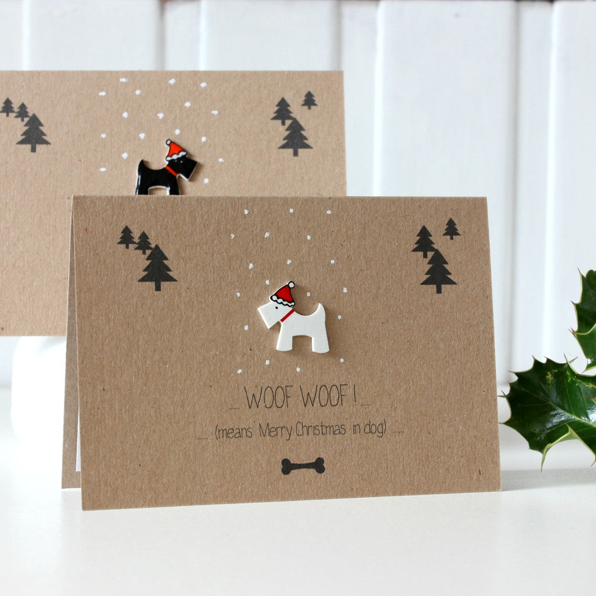 Handmade Christmas Card. Xmas Card. Holiday Card. Christmas Card. Christmas Cards. Scottie Dog. Dog Card. Card for Dog Lovers. Xmas. Puppy