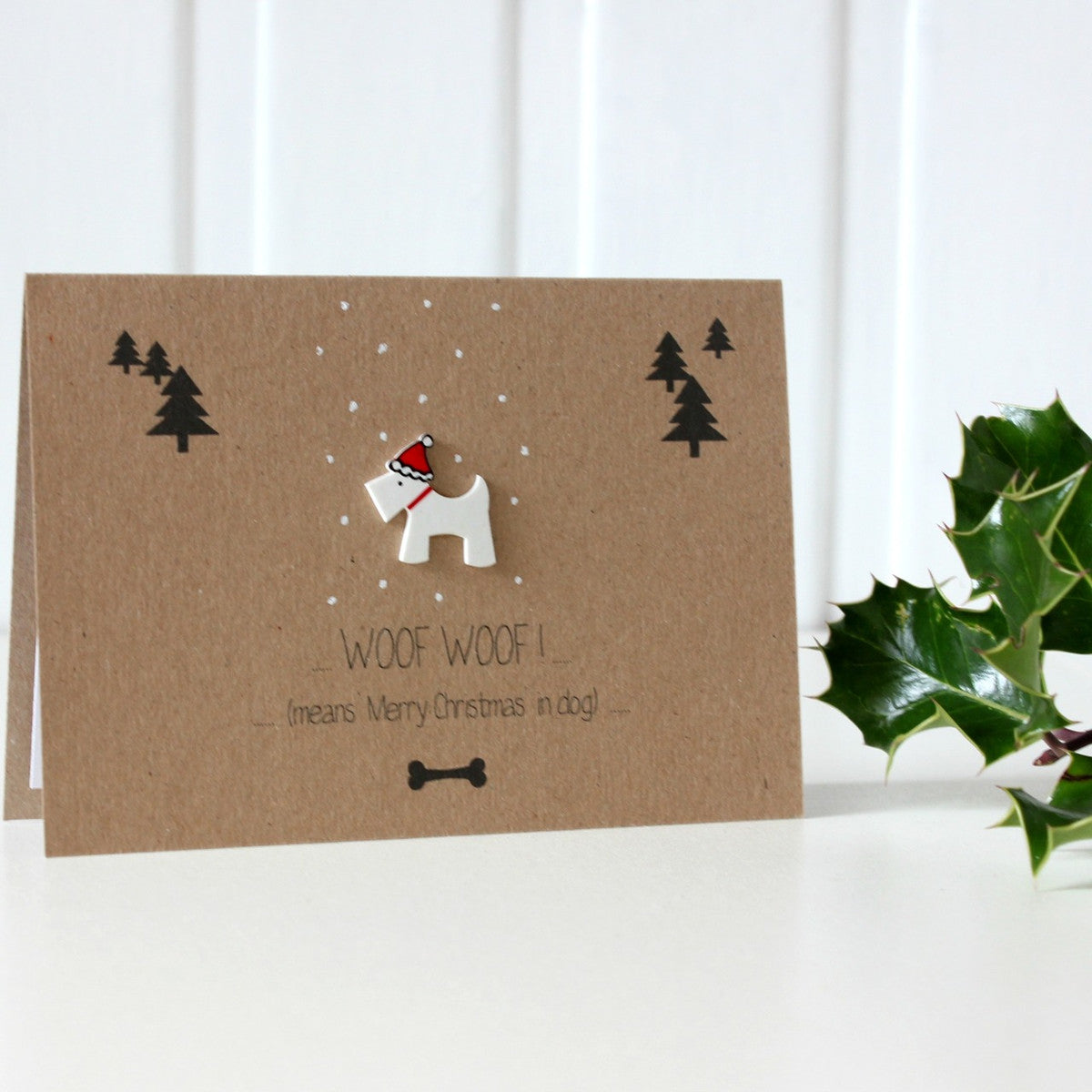 Handmade Christmas Card. Xmas Card. Holiday Card. Christmas Card. Christmas Cards. Scottie Dog. Dog Card. Card for Dog Lovers. Xmas. Puppy