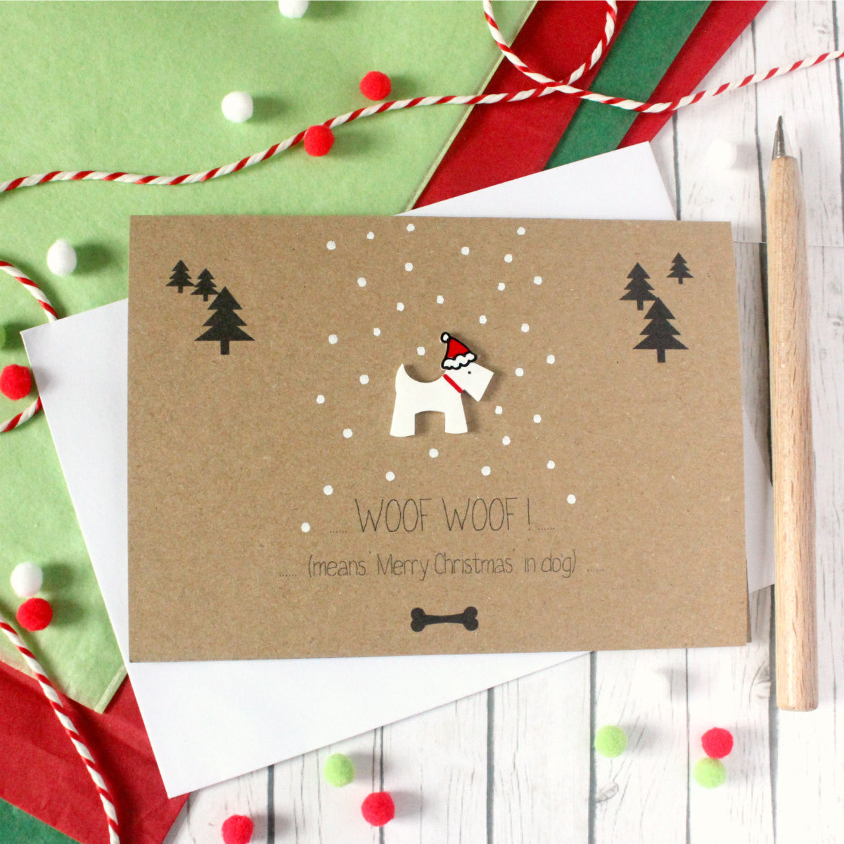 Handmade Christmas Card. Xmas Card. Holiday Card. Christmas Card. Christmas Cards. Scottie Dog. Dog Card. Card for Dog Lovers. Xmas. Puppy