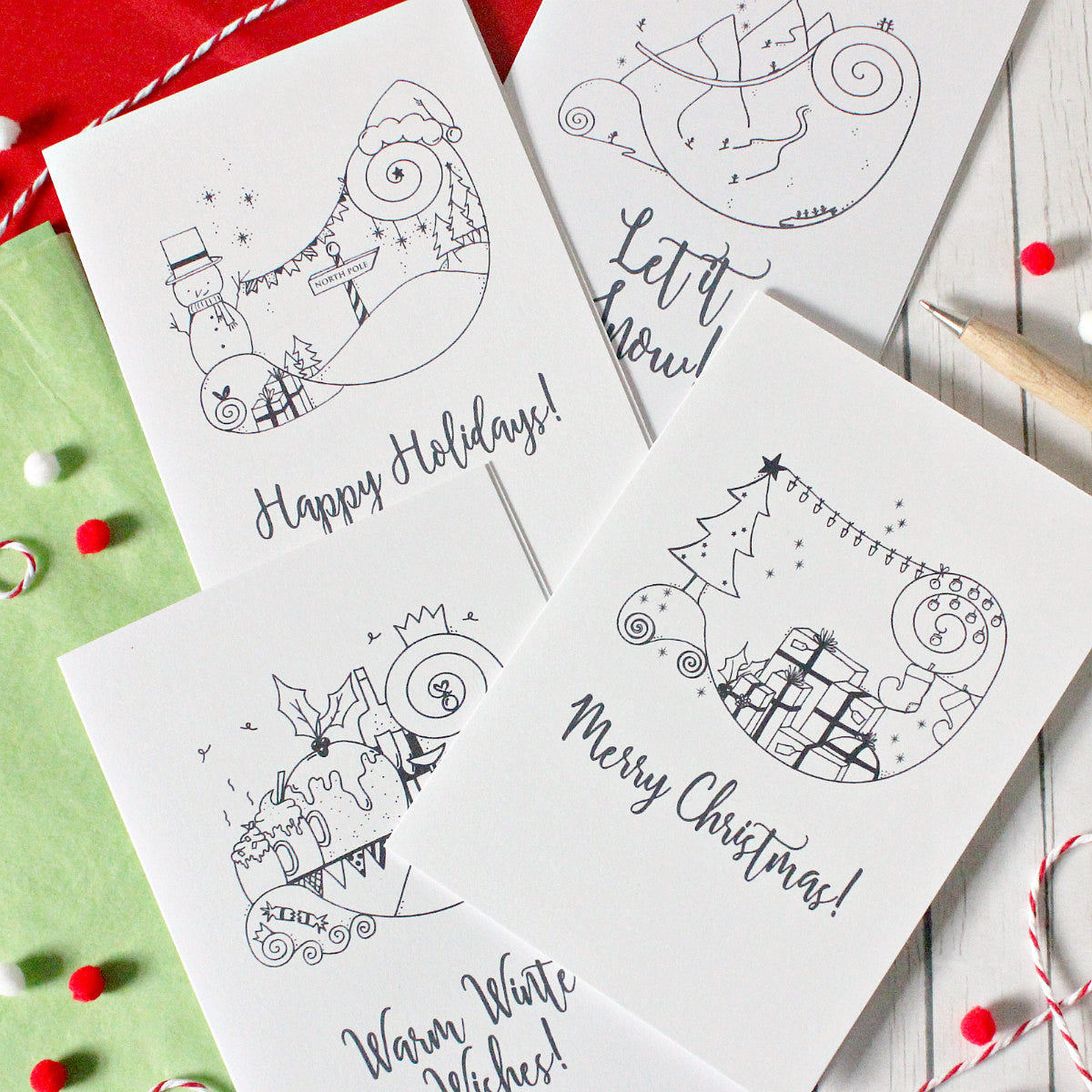 Christmas Tree Card. Christmas Card. Merry Christmas. Christmas Presents. Holiday Card. Holiday Cards. Black and White. Christmas Cards.