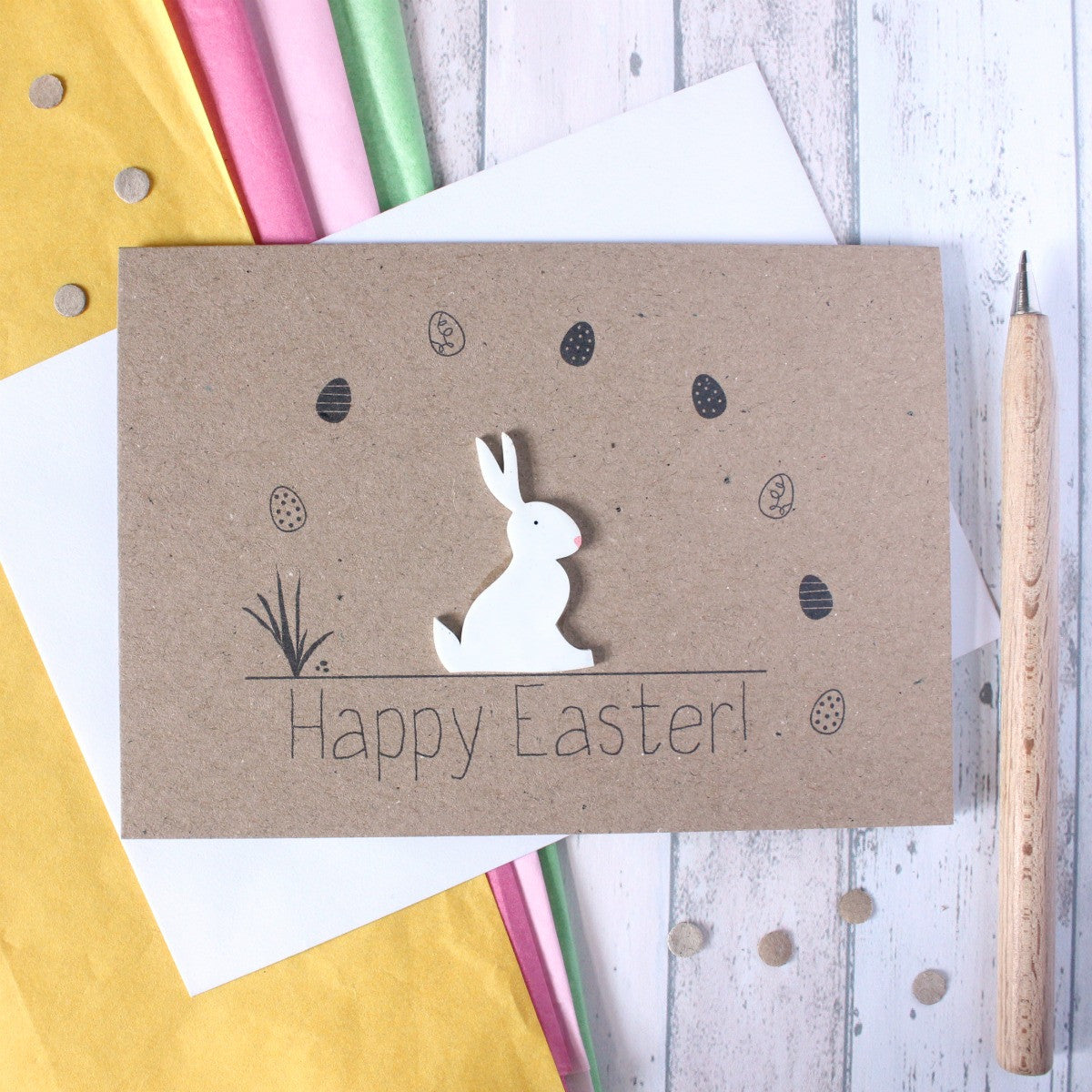 Handmade Easter Card. Easter Bunny Card. Easter Rabbit Card. Easter Bunny. happy easter card. bunny card. Cards for easter.