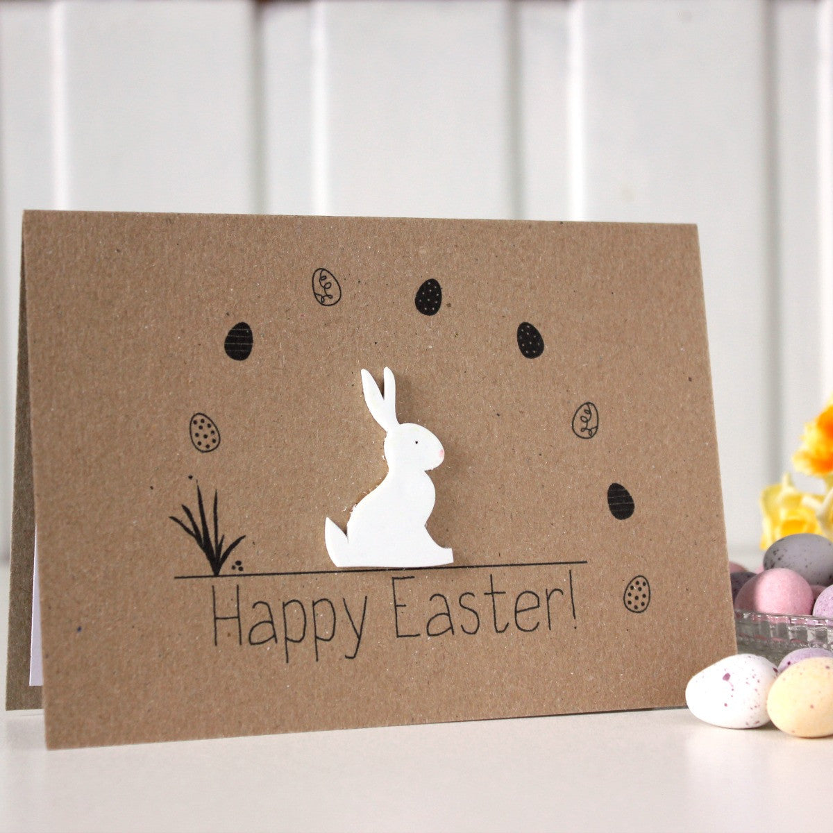 Handmade Easter Card. Easter Bunny Card. Easter Rabbit Card. Easter Bunny. happy easter card. bunny card. Cards for easter.