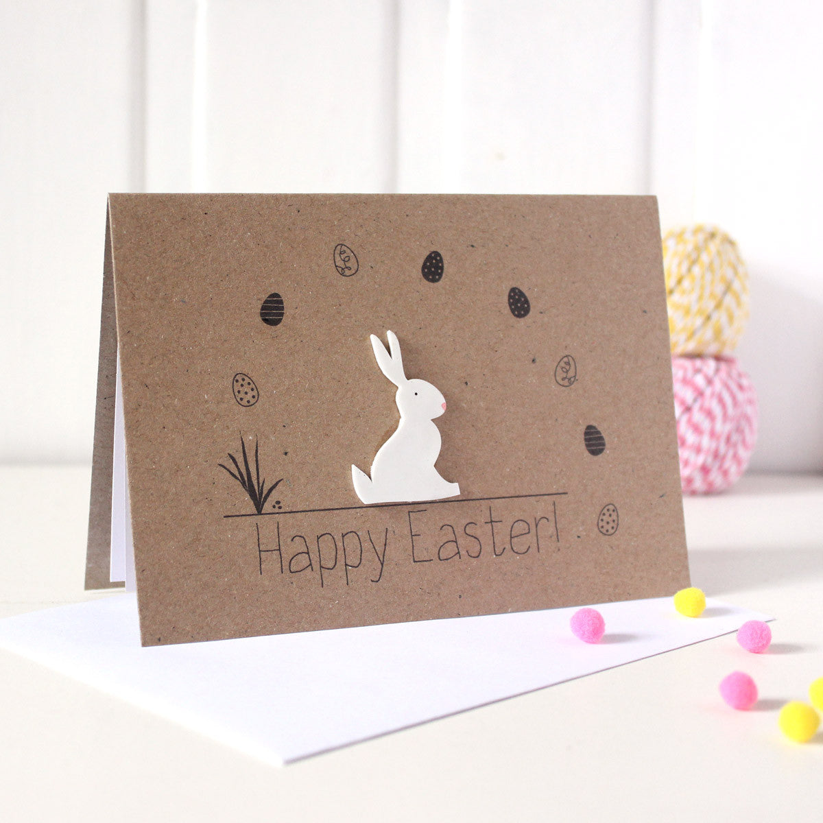 Handmade Easter Card. Easter Bunny Card. Easter Rabbit Card. Easter Bunny. happy easter card. bunny card. Cards for easter.