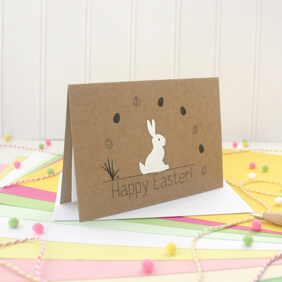 Handmade Easter Card. Easter Bunny Card. Easter Rabbit Card. Easter Bunny. happy easter card. bunny card. Cards for easter.