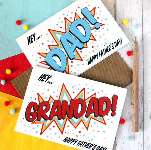 Happy Father's Day Card for Grandads - Pop Art Style