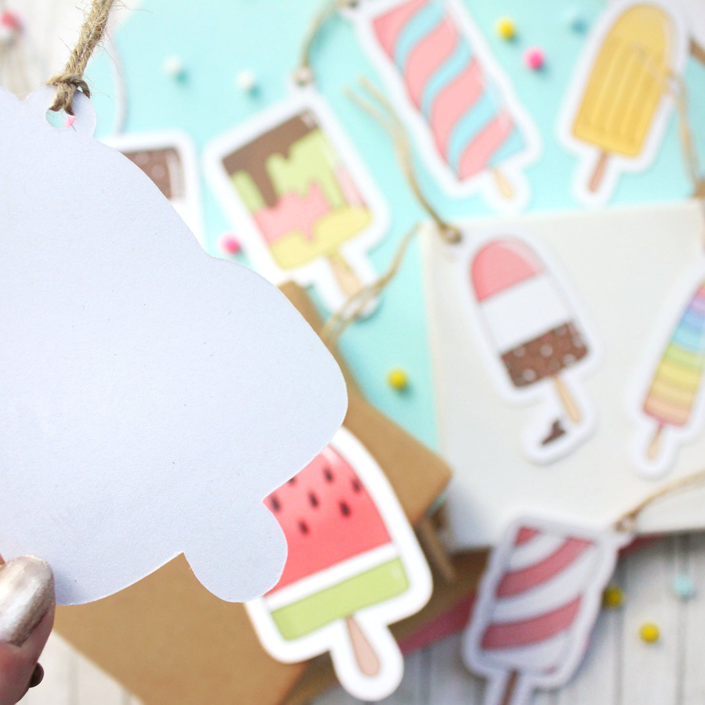 Ice Lollies Illustrated Gift Tags - Pack of 9