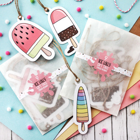 Ice Lollies Illustrated Gift Tags - Pack of 9