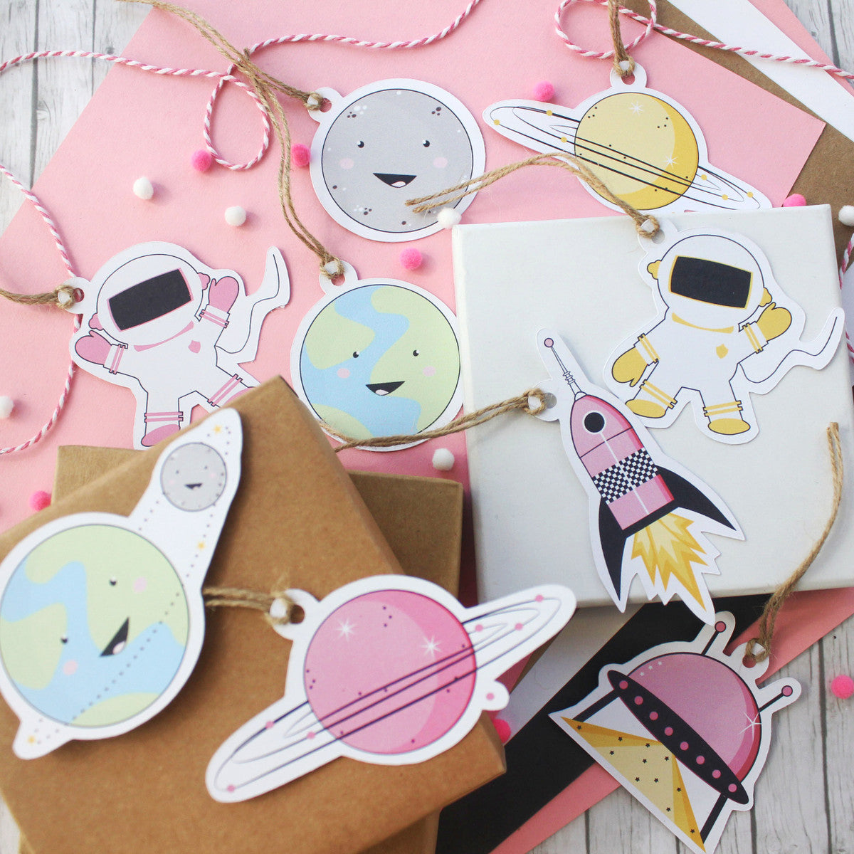 llustrated Gift Tags - Spaced Out