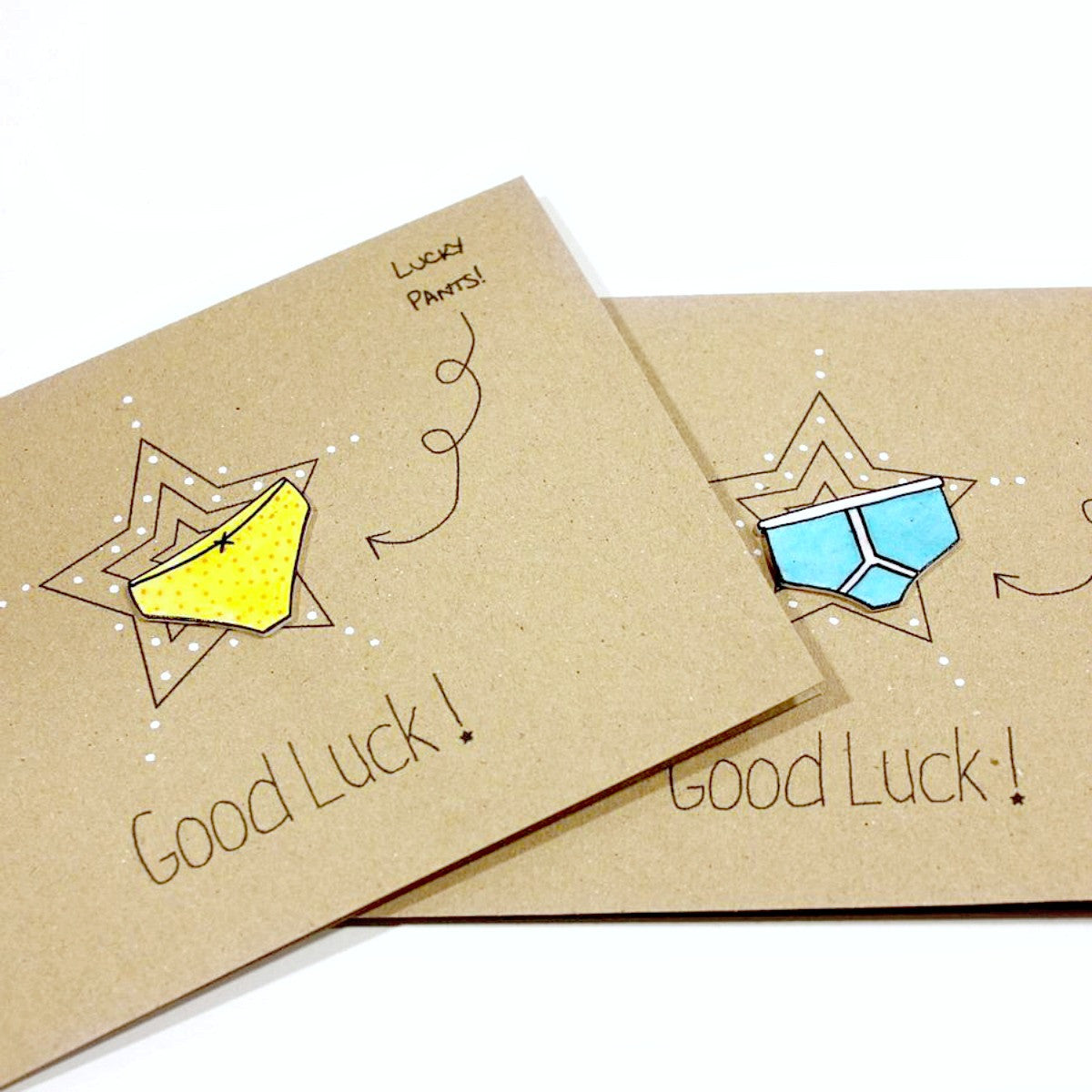 Personalised Good Luck Card. Good Luck. Good Luck Card. Lucky Pants. Y-fronts card. Lucky pants card. Recycled Card. Luck. Luck Card.