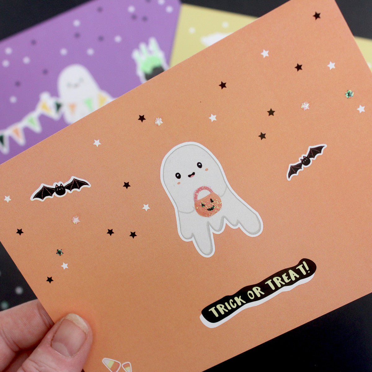 Glitter Ghost Postcards