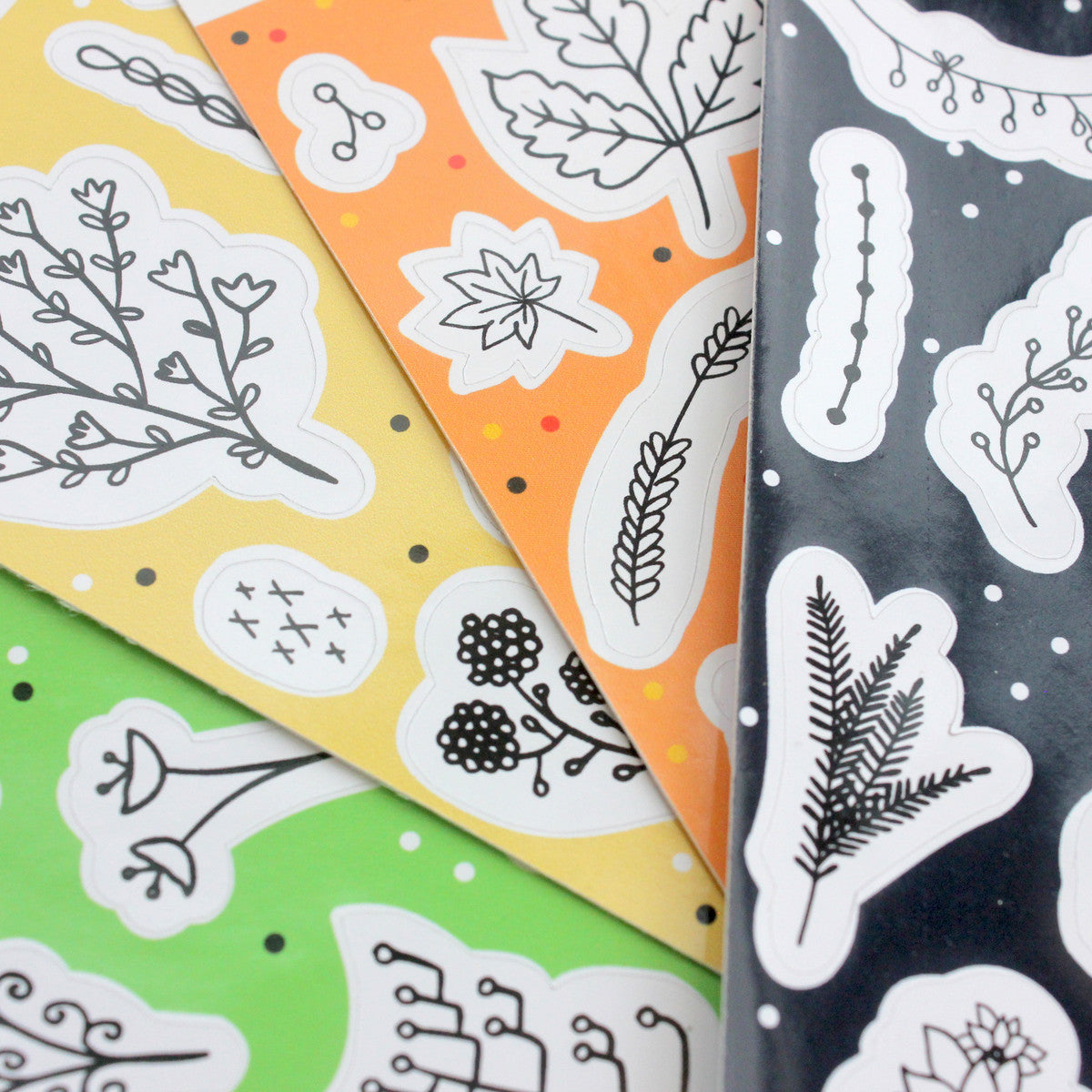 Seasonal Wildflower Doodles Sticker Sheet - Pack of 4