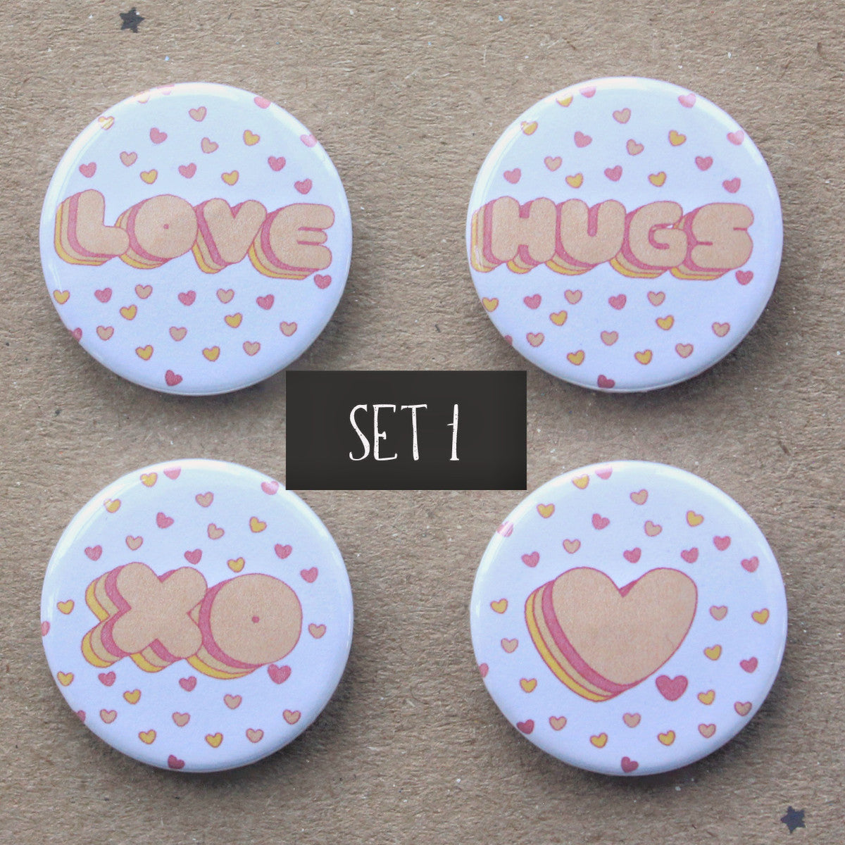 set of badges