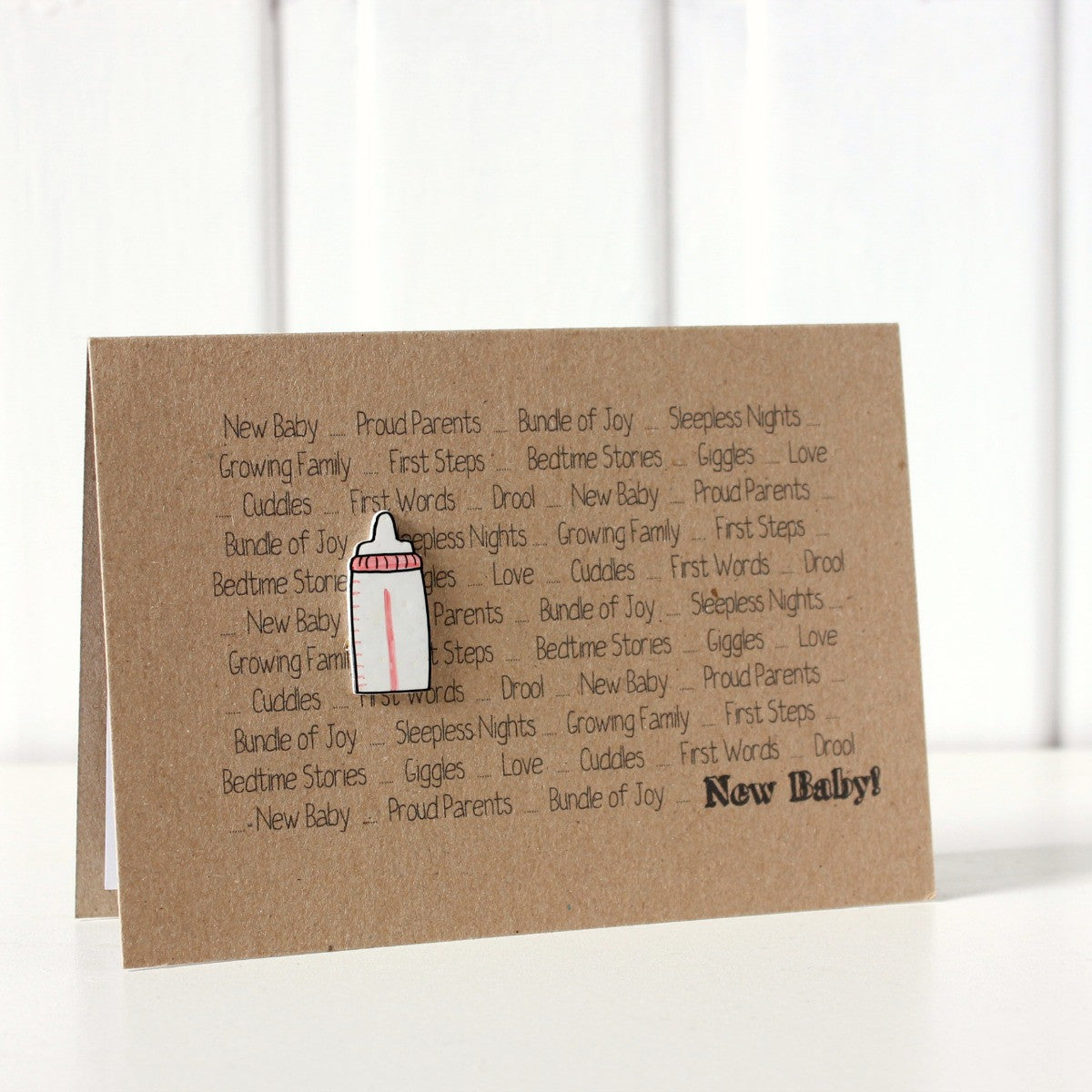 New Baby Congratulations Card. Handmade New Baby Card. Baby Boy Card. Baby Girl Card. Baby Bottle. New Baby. Birth Congratulations Card.