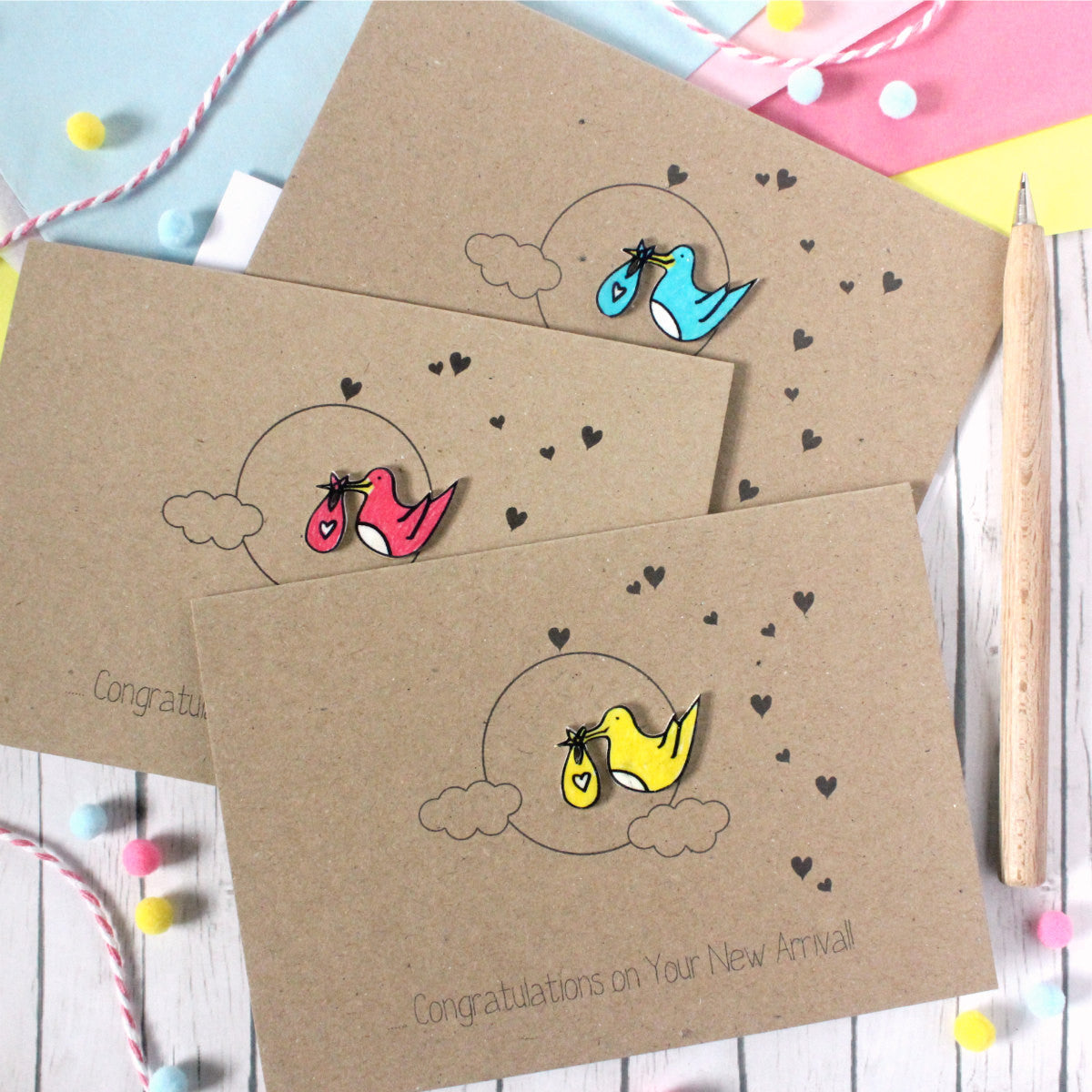 Personalised New Baby Card. Baby Congratulations Card. New Baby Card. Stork Card. New Arrival Card. Baby Boy Card. Baby Girl Card. New Baby