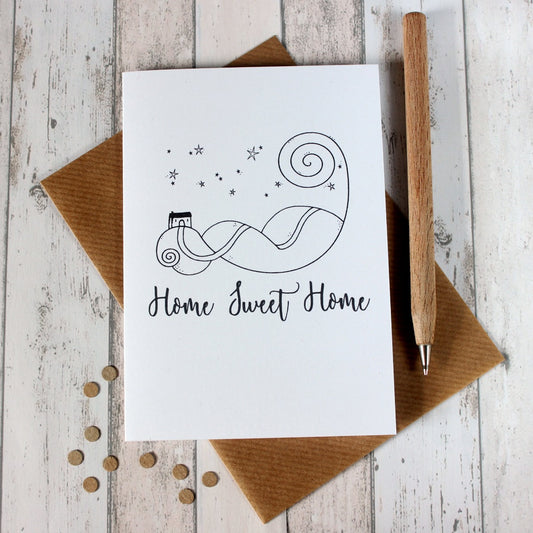 Home Sweet Home Card. Moving House Card. New Home Card. Home Sweet Home. Hand Drawn Illustration. Illustration. Black and White. Cards