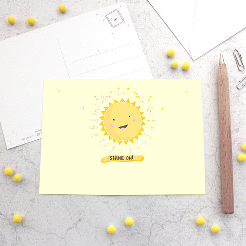 Sunshine Glitter Positive Postcard - Shine On! Happy Mail