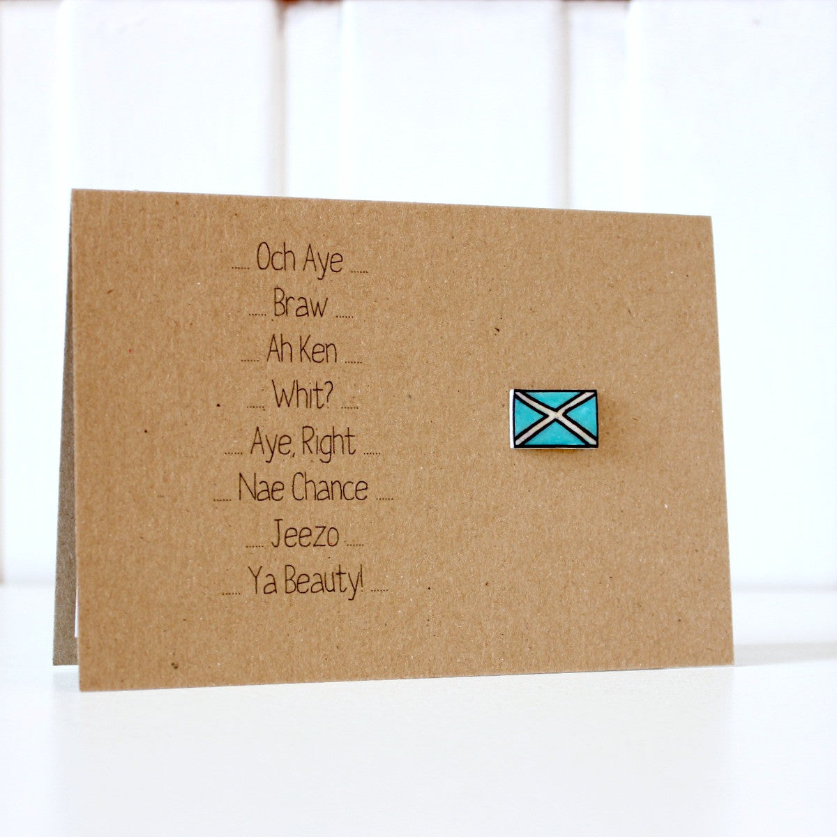 Scottish Card. Handmade Scottish Card. Hello Card. Saltire Card. Scottish. St Andrews Card. St Andrew. Scotland. Flag Card. Och Aye. Blue